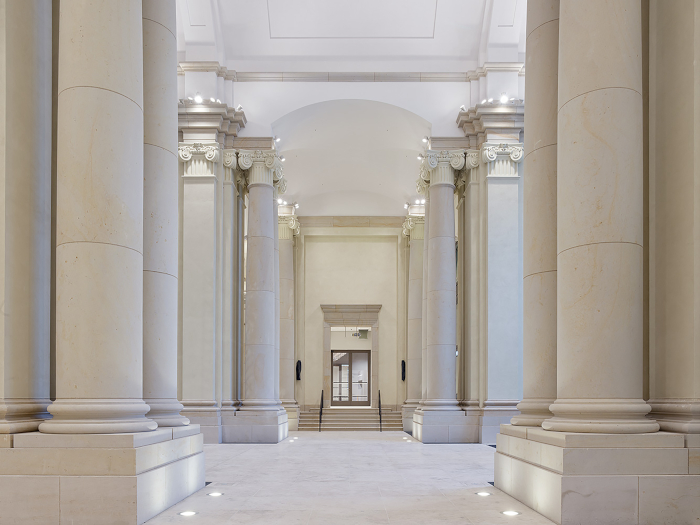 Like the exterior, Stella’s interior combines ornate neoclassicism with sleek minimalism. Image Credit: ALEXANDER SCHIPPEL