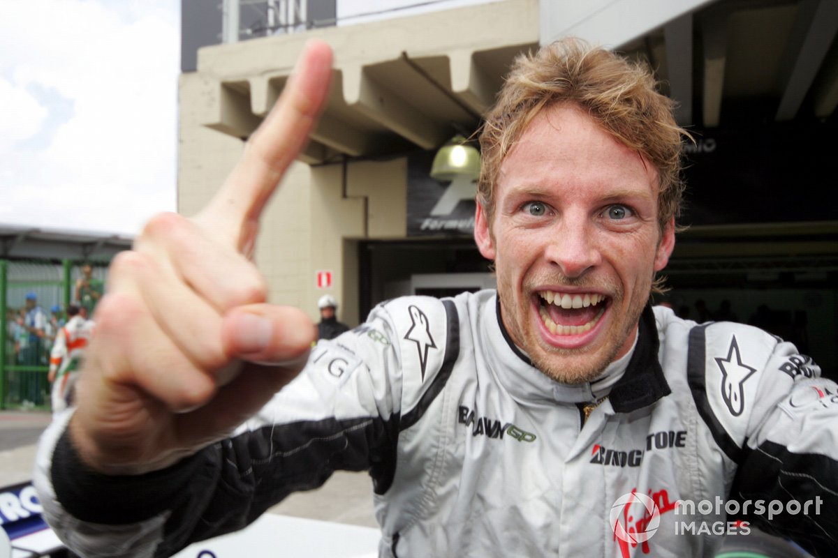 Jenson Button, Brawn Grand Prix celebrates winning the World Championship